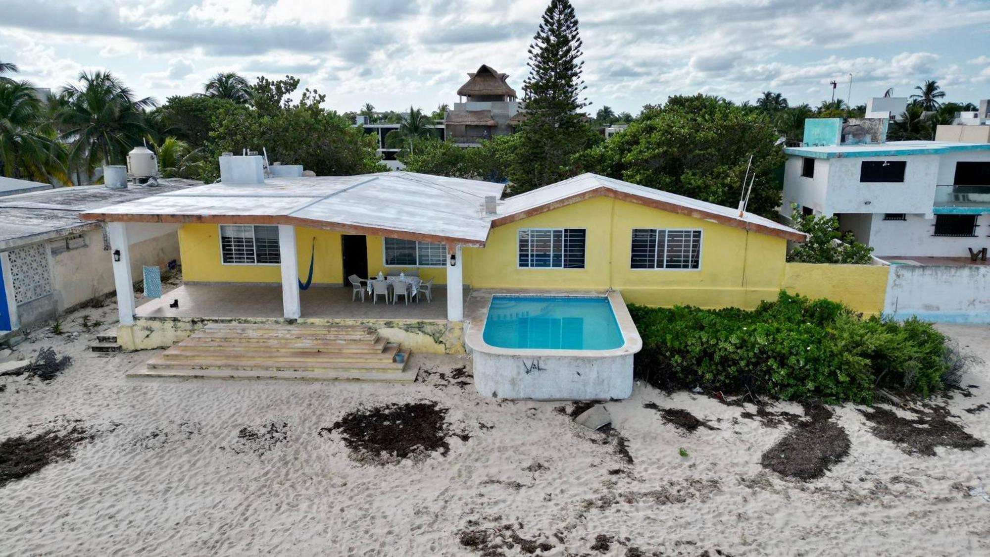Willa La Casa Amarilla Frente Al Mar Chelem Zewnętrze zdjęcie